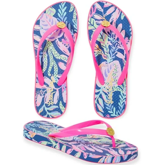Lilly Pulitzer Shoes Lilly Pulitzer Flip Flop Oyster Bay Navy